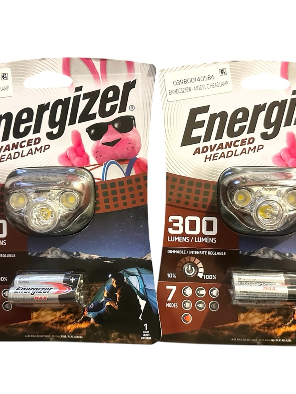 (2) Energizer Advanced Headlamp - Silver with Yellow LEDs
